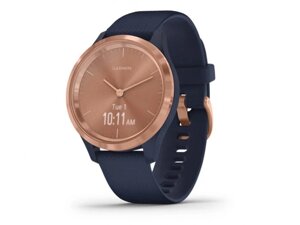 Смарт-годинник Garmin Vivomove 3s Rose Gold Stainless Steel Bezel w. Navy and Silicone B. (010-02238-03)