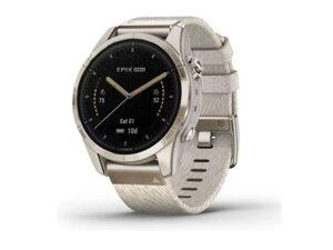 Спортивний годинник Garmin Epix Pro Gen 2 Sapphire 42mm Soft Gold w. Cream H. Nylon Band (010-02802-20)