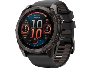 Спортивний годинник Garmin Fenix 8 51mm AMOLED Sapphire Carbon Gray DLC Titanium w. Black/Pebble Gray S. Band
