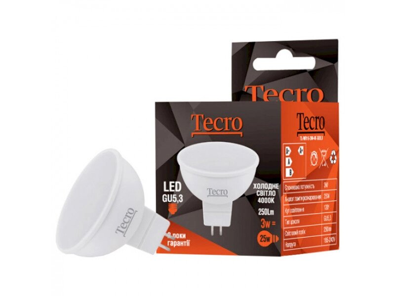 Світлодіодна лампа Tecro TL-MR16-3W-4K-GU5.3 від компанії DENIKA | ІНТЕРНЕТ МАГАЗИН - фото 1