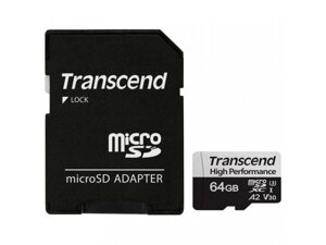 Карта пам'яті Transcend 64 GB microSDXC UHS-I 350V High Endurance + SD Adapter (TS64GUSD350V)