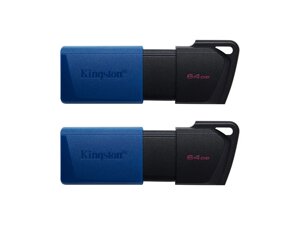 USB флеш накопичувач Kingston 2 x 64 GB DataTraveler Exodia M USB 3.2 Blue (DTXM/64GB-2P)