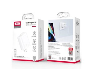 Зарядний пристрій XO CE04 45W/1 USB + 2 USB-C 65W white