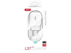 Зарядний пристрій XO L37 2.1A/1USB + microUSB White