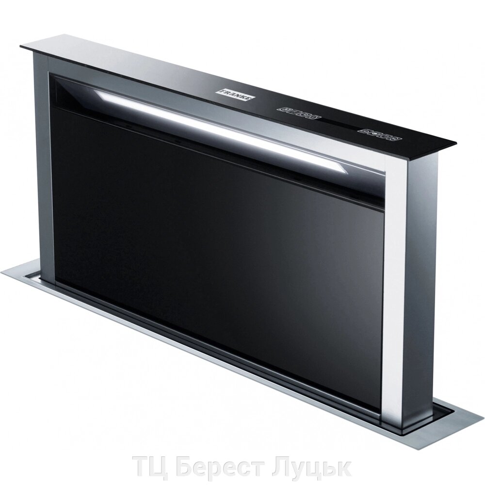 Кухонна витяжка Franke Downdraft FDW 908 IB XS неіржавна сталь / чорне скло вбудована для монтажу в стільницю, 79.4 см від компанії ТЦ Берест Луцьк - фото 1