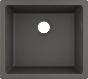Hansgrohe Мийка кухонна S51, граніт, квадрат, без крила, 500х450х190мм, чаша - 1, врізна, S510-U450, сірий камінь
