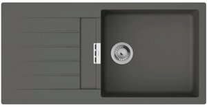 Hansgrohe Мийка кухонна S52, граніт, прямокутник, з крилом, 980х480х190мм, чаша - 1, врізна, сірий камінь