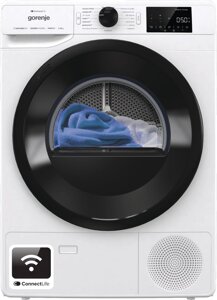 Gorenje Сушильна машина тепловий насос, 9кг, A++, 60см, дисплей, 16 програм, Wi-Fi, білий