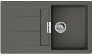 Hansgrohe Мийка кухонна S52, граніт, прямокутник, з крилом, 840х480х190мм, чаша - 1, врізна, сірий камінь