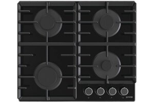 Варильна поверхня Gorenje GT642AB газова на склі, 60см, чавун, чорний