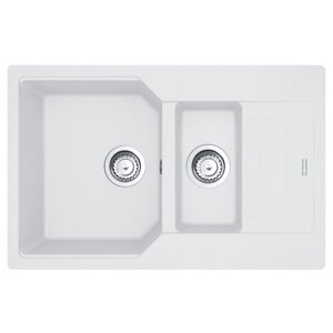 Кухонна мийка Franke Urban UBG 651-78 гранітна врізна оборотна колір Білий -пластиковий коландер у комлекті