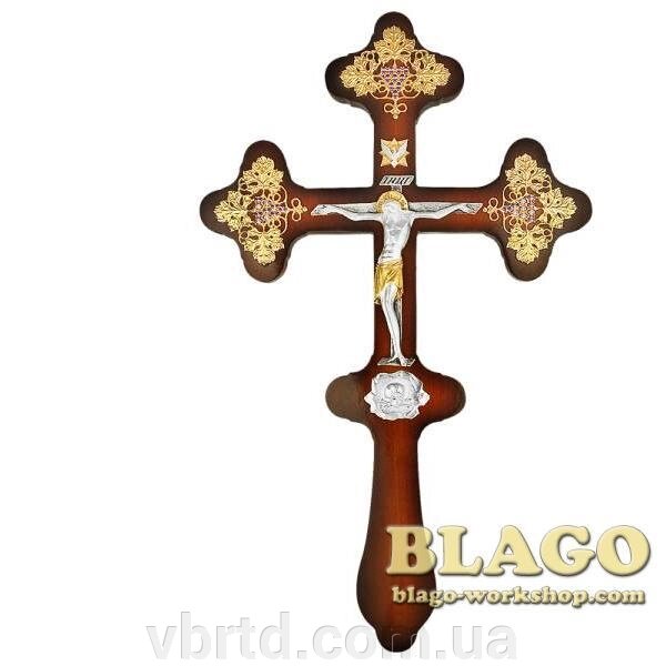 Хрест напрестольний дерев’яний з позолоченими елементами від компанії ТОВ ТД Волинь Бізнес Ресурс - фото 1