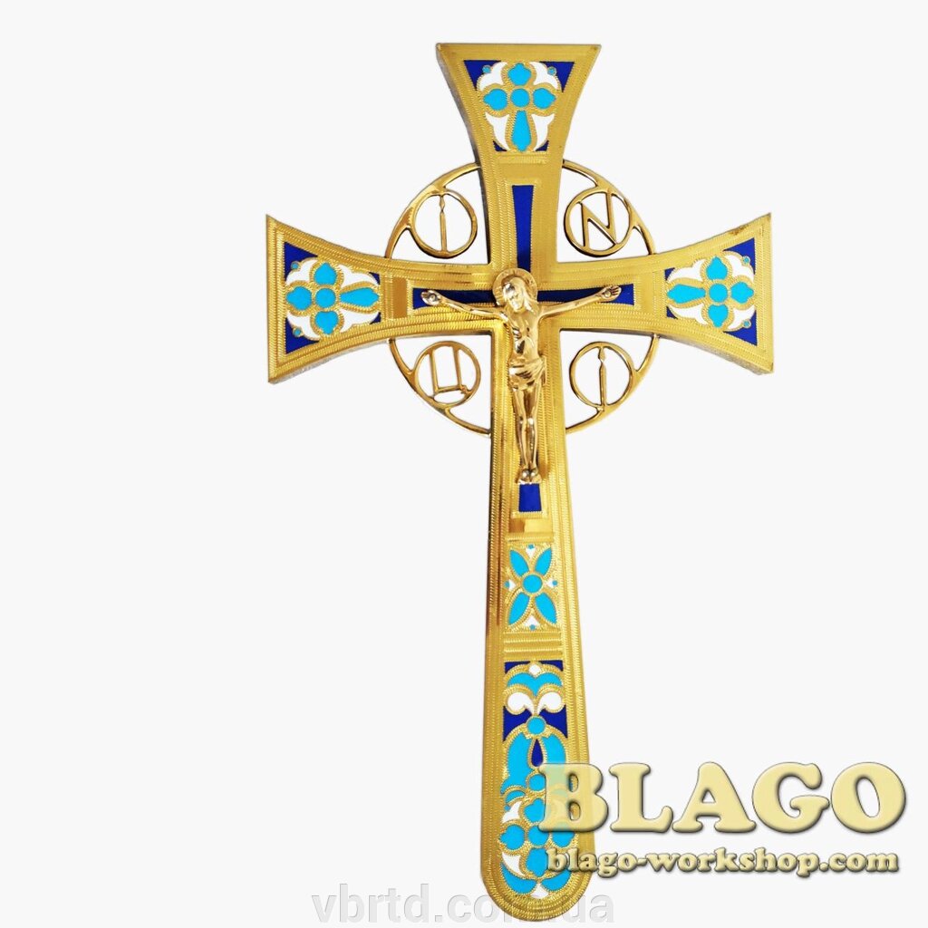 Хрест напрестольний латунний Мальтійський, 18х1,2х32 см від компанії ТОВ ТД Волинь Бізнес Ресурс - фото 1