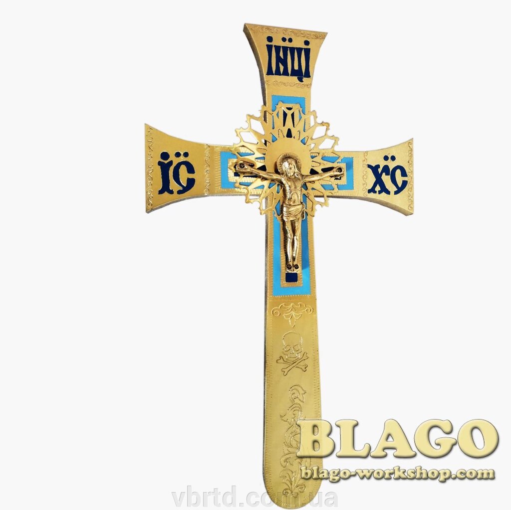 Хрест напрестольний Мальтійський латунний, емаль 18х32 см від компанії ТОВ ТД Волинь Бізнес Ресурс - фото 1