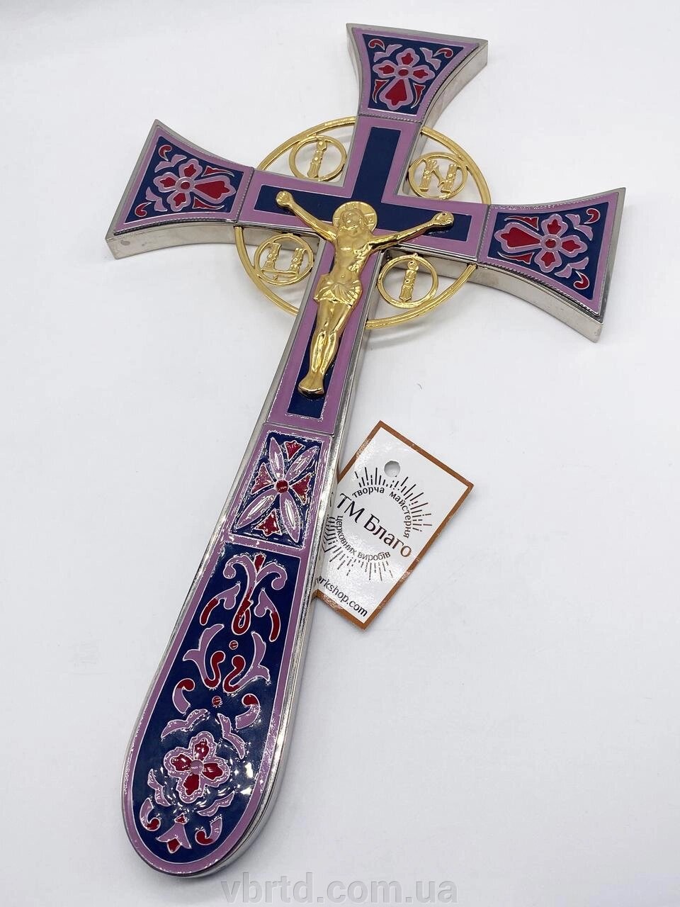 Хрест напрестольний Мальтійський з позолотою, 18,5х32 см від компанії ТОВ ТД Волинь Бізнес Ресурс - фото 1