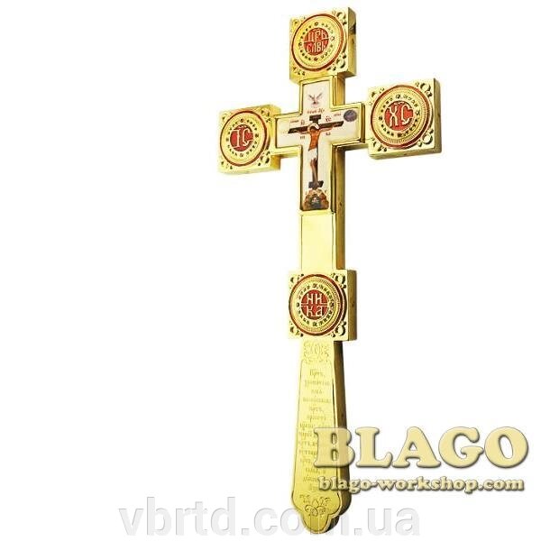 Хрест напрестольний прямий латунний позолочений від компанії ТОВ ТД Волинь Бізнес Ресурс - фото 1