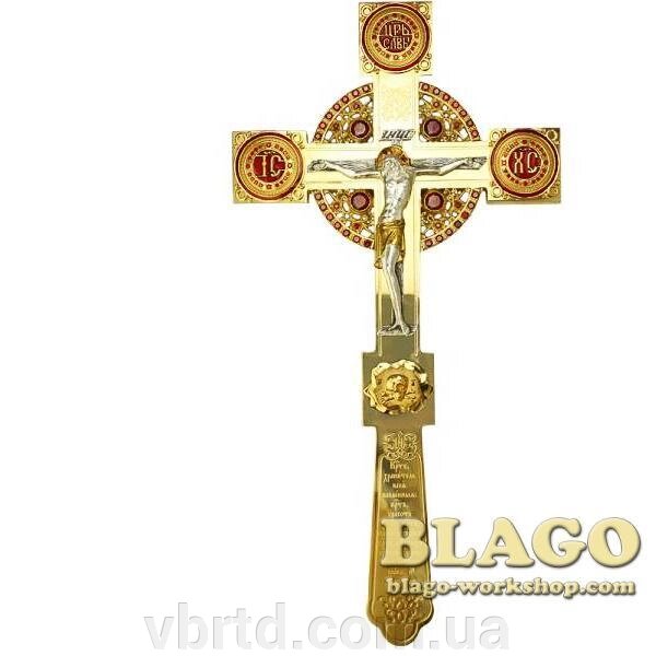 Хрест напрестольний латунний позолочений великий від компанії ТОВ ТД Волинь Бізнес Ресурс - фото 1