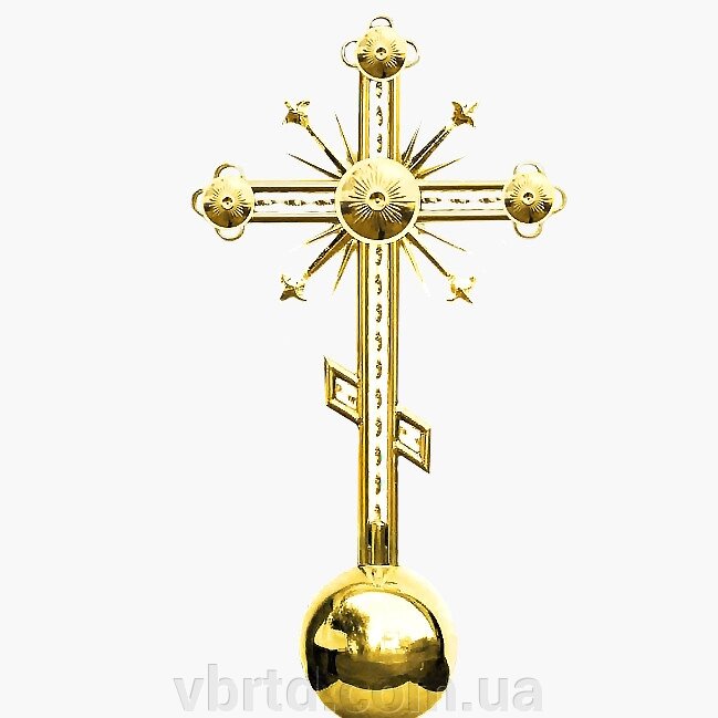 Хрест шестикутний православний на купол храму з кулею та напиленням нітрид титану, 0,5 - 7 м від компанії ТОВ ТД Волинь Бізнес Ресурс - фото 1