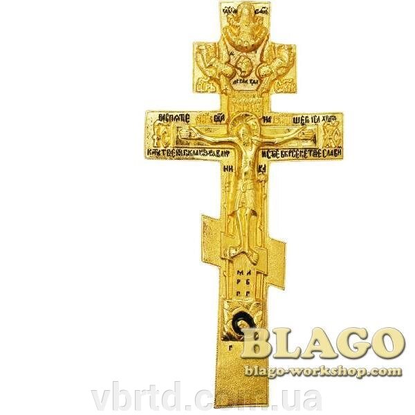 Хрест требний латунний позолочений з емалью від компанії ТОВ ТД Волинь Бізнес Ресурс - фото 1