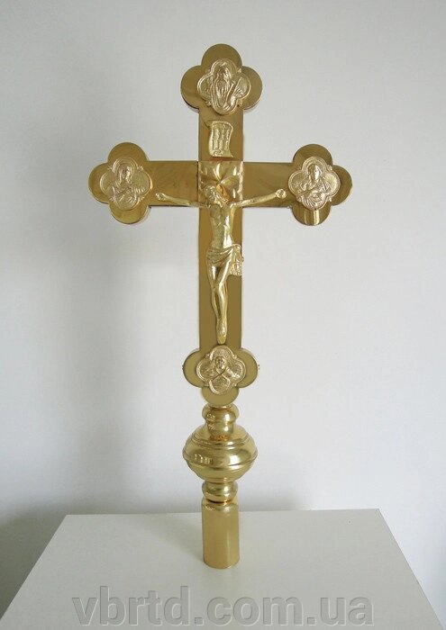 Хрест виносний запрестольний, латунний, 25х4х52 см від компанії ТОВ ТД Волинь Бізнес Ресурс - фото 1