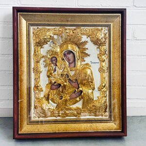 Ікона Божої Матері "Троєручиця" в ризі, 57х50 см