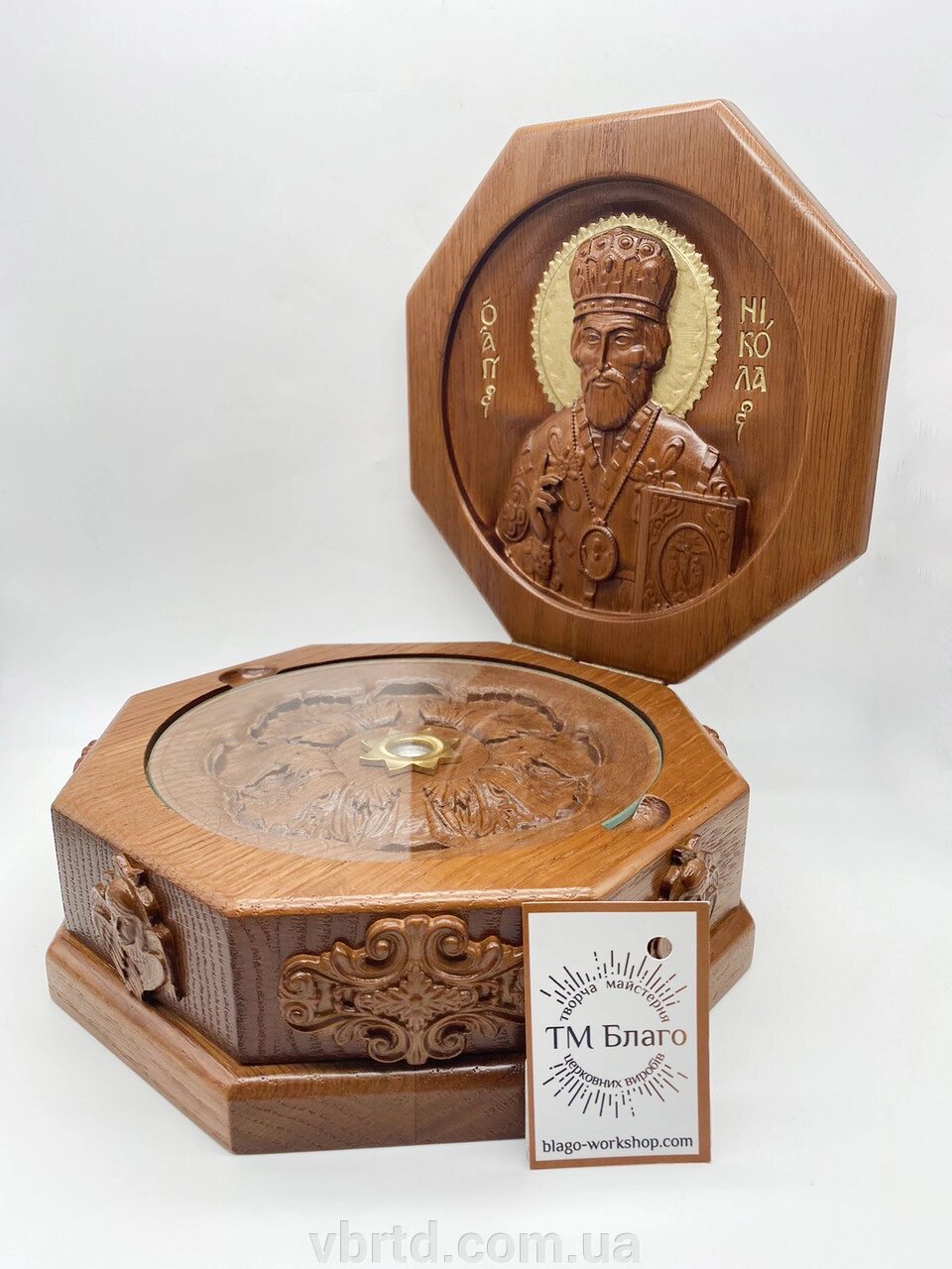 Ковчег для частинок святих мощей дерев'яна яний, 28х28х10,5 см від компанії ТОВ ТД Волинь Бізнес Ресурс - фото 1