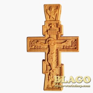 Хрест натільний дерев'яний різьблений №117, 4х6,5 см