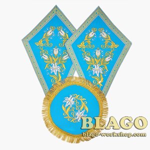 Плат вишитий під хрест, синій, Плат вишитий під хрест, блакитний, Boards for crosses, 25х41 см
