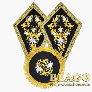 Плат вишиття під хрест, чорний, Плат вишитий під хрест, чорний, Boards for crosses, 25х41 см