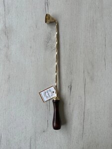 Свічегасник латунний з дерев'яною ручкою, 3х40 см