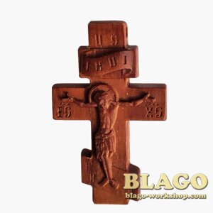 Хрест натільний дерев'яний різьблений №129, 3,5х5,5 см