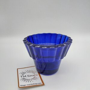 Стаканчик для лампадки синій, Стаканчик для лампадки синий, Votive glass, 8,5х6,5 см