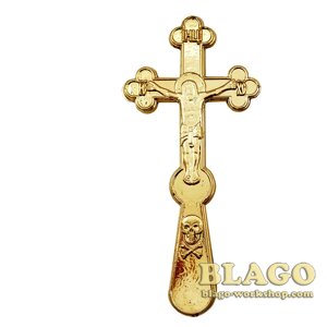 Хрест погребальний золотий, 6х13 см