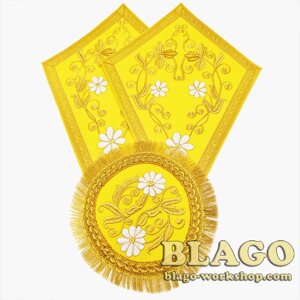 Плат вишитий під хрест, жовтий, Плат вишитий під хрест, жовтий, Boards for crosses, 30х44 см