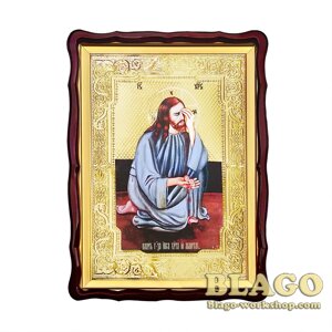 Храмова ікона Плач Господа Ісуса Христа про аборти, велика, фігурна рамка, 60х80 см