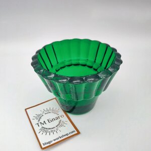 Стаканчик для лампадки зелень, Стаканчик для лампадки зелений, Votive glass, 8,5х6,5 см