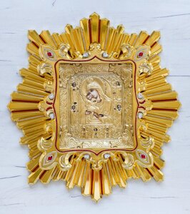 Спускна ікона Божої Матері з декоративним камінням, 62х67 см