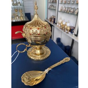 Кадильниця латунна позолочена