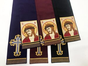 Закладка для Євангеліє з вишитою іконою "Спас в терновому вінку", 14х150 см