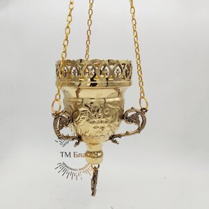 Лампада підвісна з позолотою Греція, Лампада подвесная Греция, Vigil lamp (hanging), 10х18 см