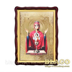 Икона храма матери Божьей -неисчерпаемая чаша, икона матери Бога -это неклеарная чаша, Temple icon,} 60x80 см.