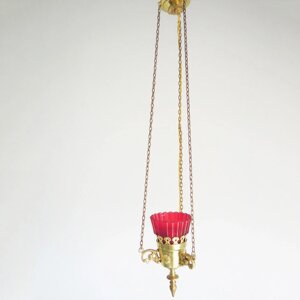 Лампада підвісна латунь, литво, 13х60 см