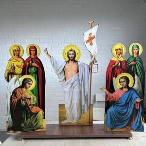 Воскресіння напрестольне розбірне з ангелами та мироносицями, декор на стіл, 86х20х78 см