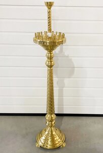 Підсвічник латунний на 24 свічки конусна ніжка, 134 см