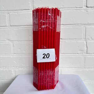 Свічки (офірки) церковні парафінові червоні №20, 100 шт