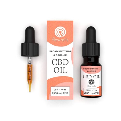 Олія КБД CBD oil 2500мг Flowrolls Broad Spectrum Польща