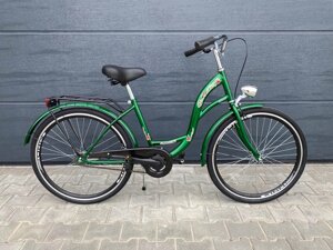 Велосипед жіночий міський VANESSA 28 Green з кошиком Польща