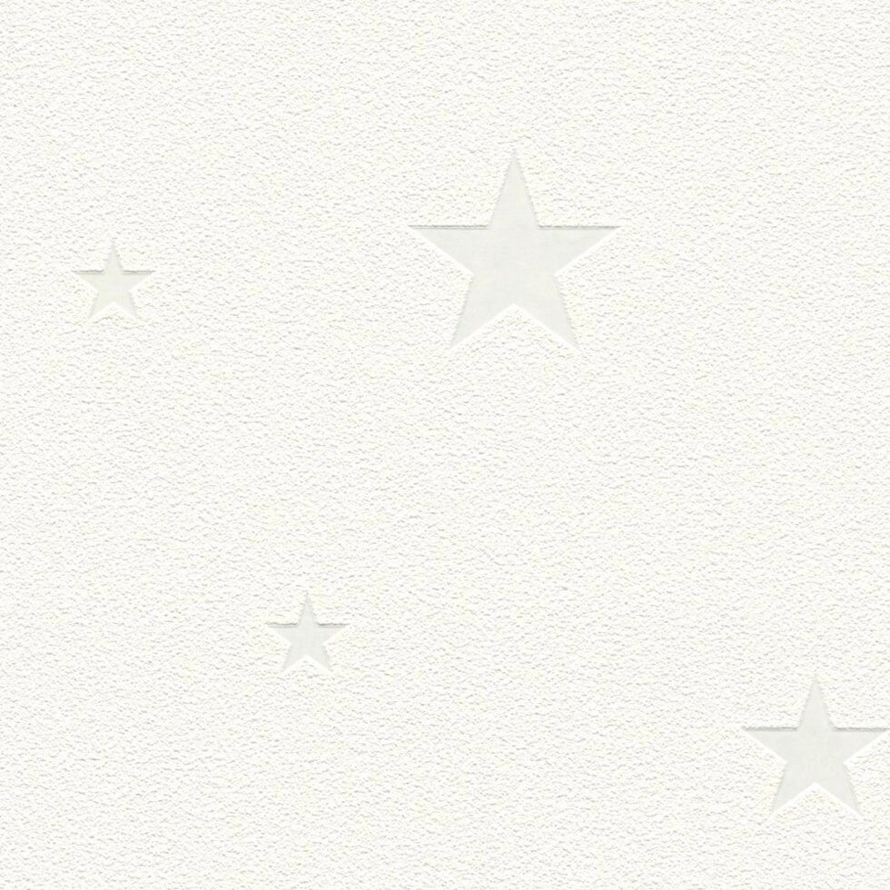 Білі німецькі шпалери 34240-1, з світяться вночі п'ятикутними зірками, миються вінілові, на флізеліновій основі від компанії Інтернет-магазин шпалер "Німецький Дім" - фото 1
