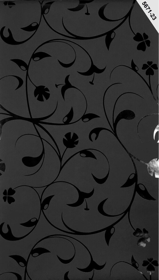 Элегантные черные немецкие обои 5671-23, с узором стеблей, листьев и цветов растений, моющиеся виниловые флизелиновые ##от компании## Интернет-магазин обоев kupit-oboi. com. ua - ##фото## 1