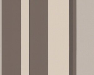 Німецькі шпалери 94018-3, в широку коричневу з шоколадним відтінком, і бежеву смужку, миються вінілові на флізелін